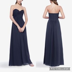 𝅺david Tutera For Gather & Gown Blaine Dress Style 575 In Navy NWT